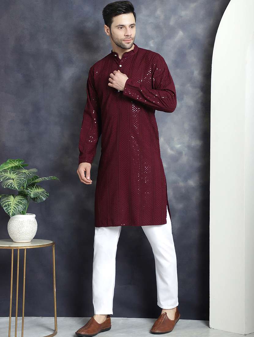 purple viscose kurta pyjama ethnic wear set
