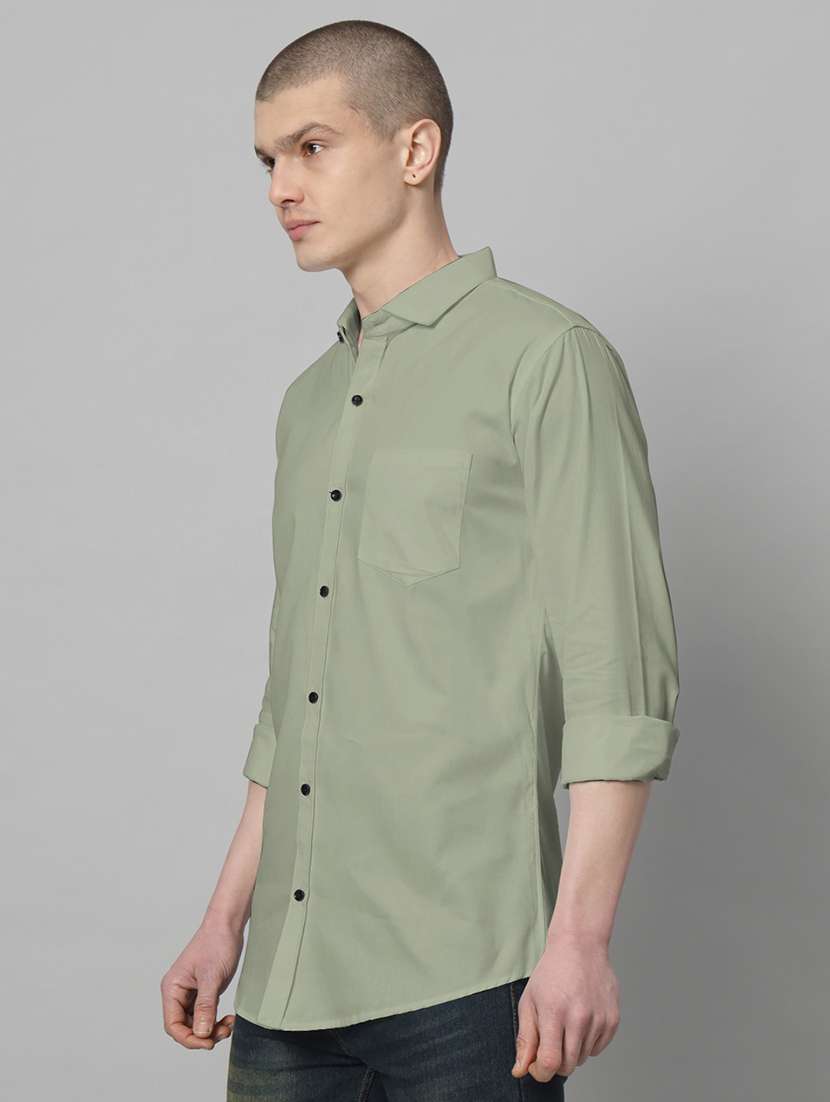 men long sleeved solid casual shirt - 20982686 - Standard Image - 2