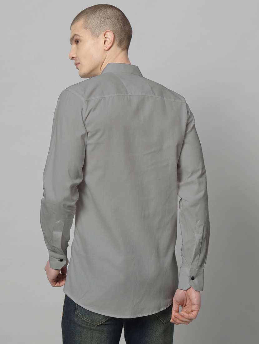 men long sleeved solid casual shirt - 20982689 - Standard Image - 2