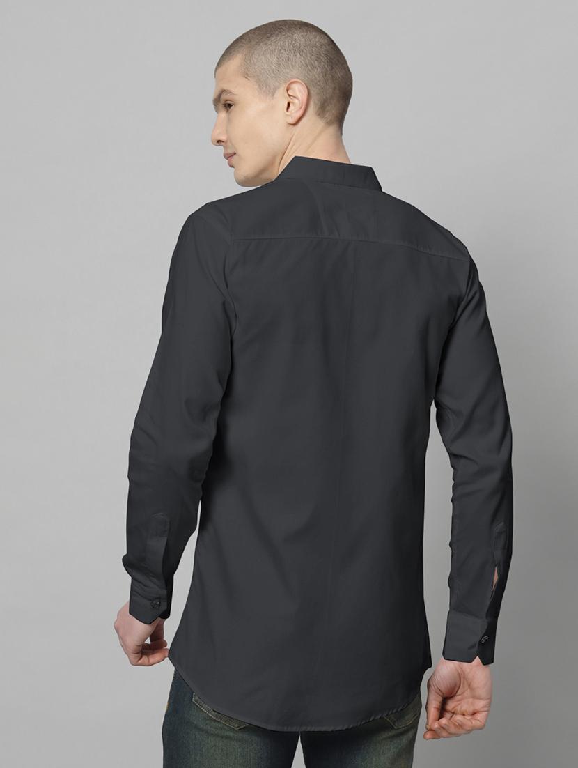 men long sleeved solid casual shirt - 20982695 - Standard Image - 2