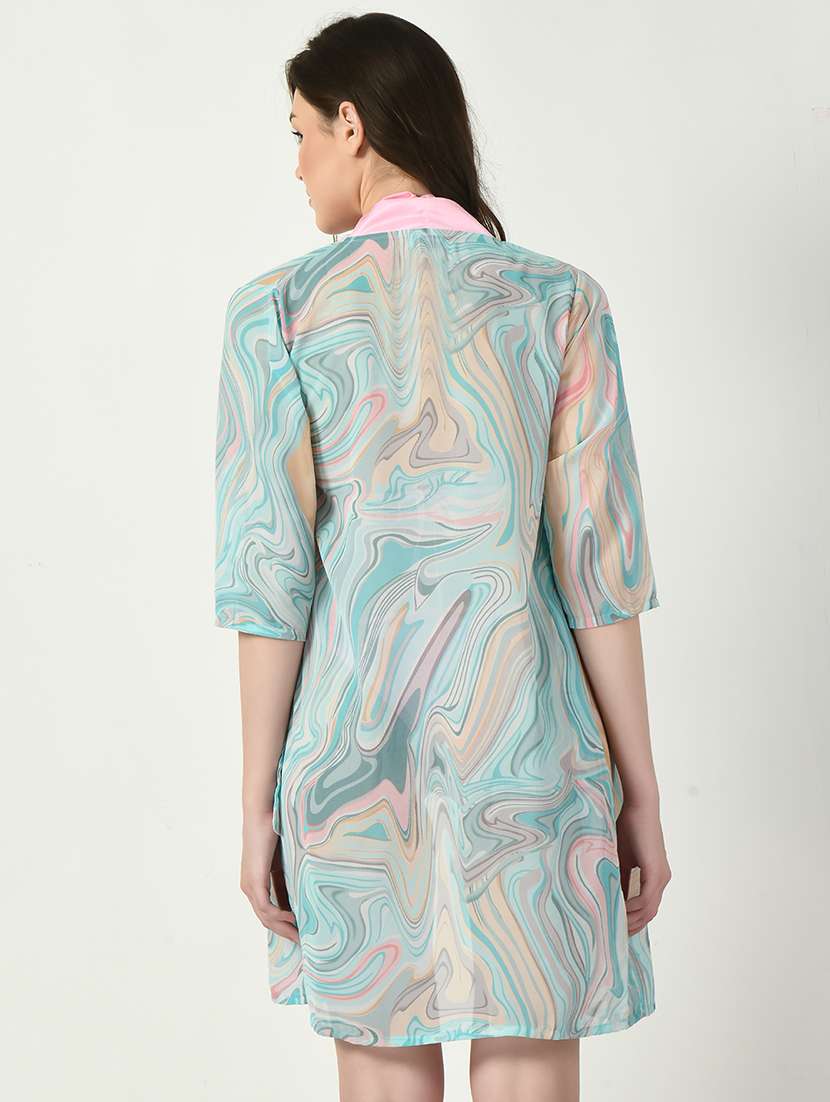 women abstracat printed knee length nighty - 20982701 - Standard Image - 2