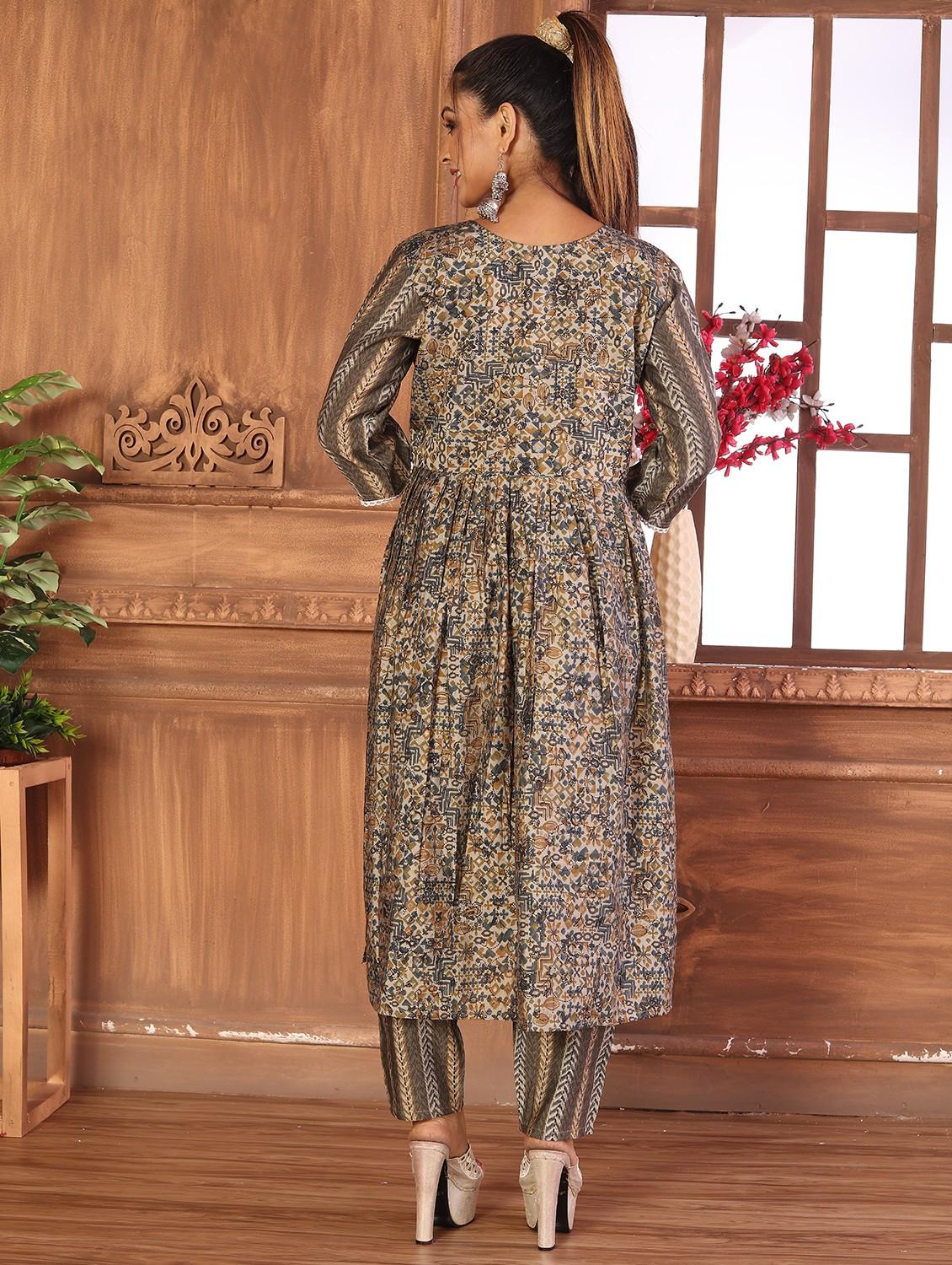 women printed kurta pant set - 20983195 - Standard Image - 2