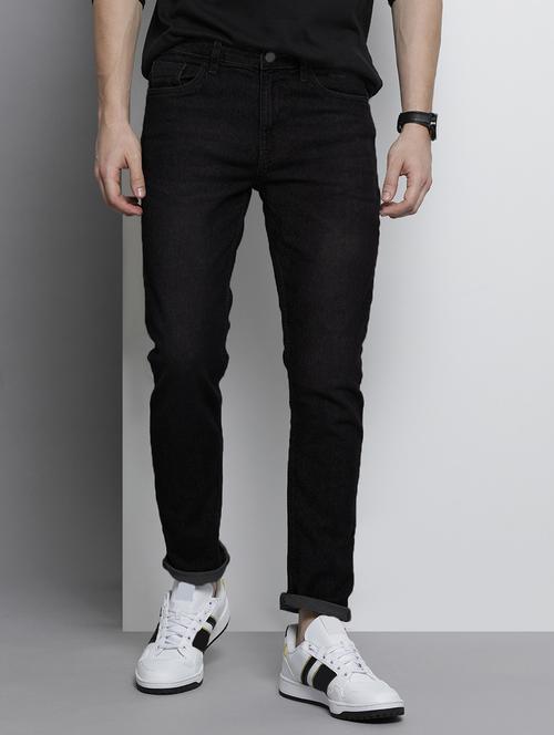 men solid mid rise cotton jeans - 20983214 -  Standard Image - 0