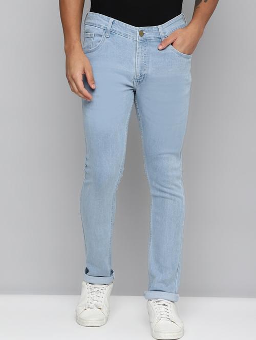 men solid mid rise cotton jeans - 20983223 - Standard Image - 0