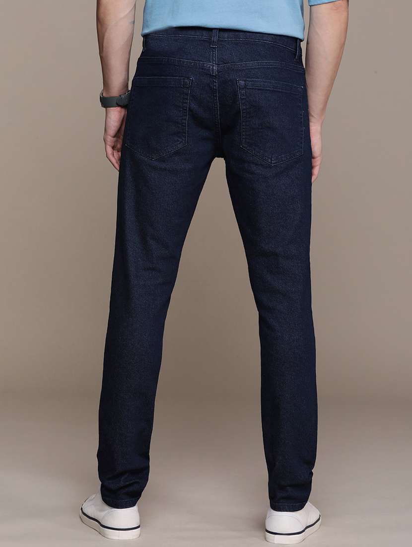 men solid mid rise cotton jeans - 20983224 - Standard Image - 2
