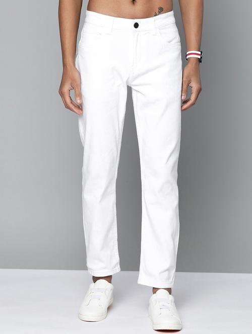 men solid mid rise cotton jeans - 20983225 - Standard Image - 0