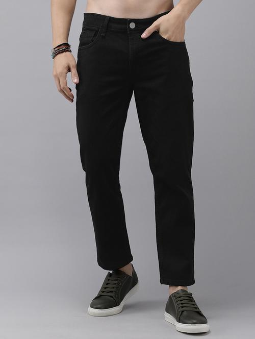men solid mid rise cotton jeans - 20983238 - Standard Image - 0