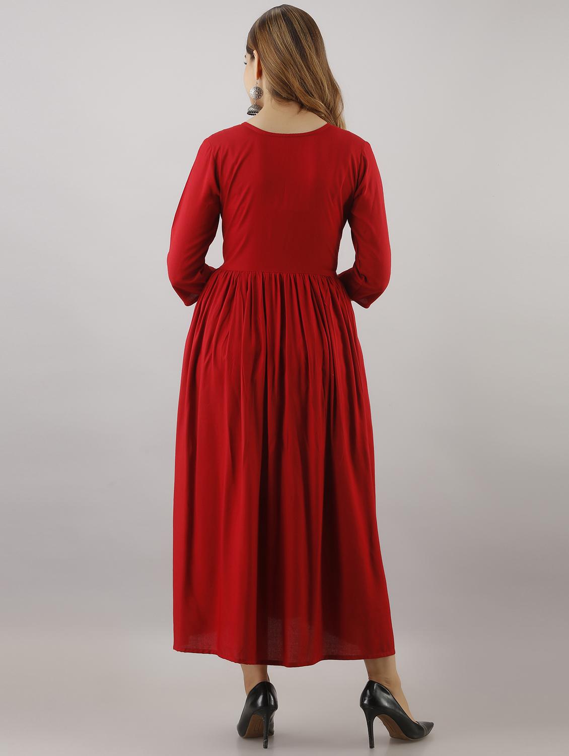 embroidered flared ethnic dress - 20983370 - Standard Image - 2