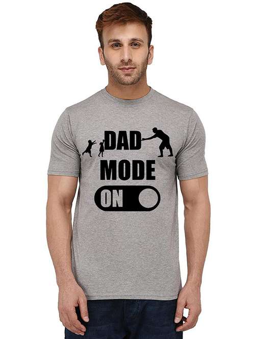 grey front printed casual t-shirt