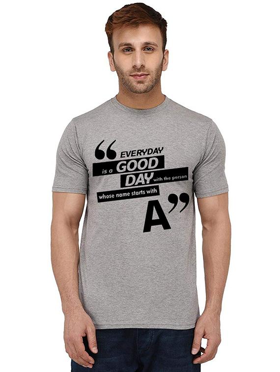 men round neck front print cotton t-shirt - 20988666 - Zoom Image - 0