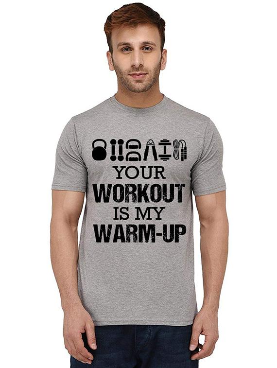 men's round neck front print t-shirt - 20988671 - Zoom Image - 0