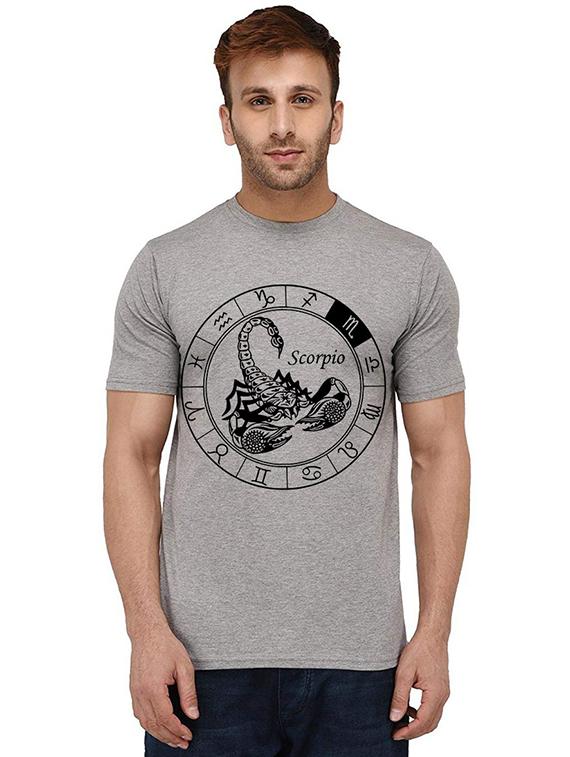 men's round neck front print t-shirt