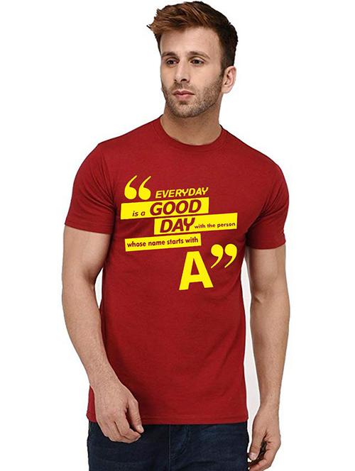 men round neck front print t-shirt - 20992359 - Standard Image - 0