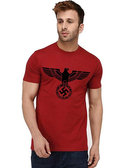 men's round neck front print t-shirt - 20993176 -  Standard Image - 0
