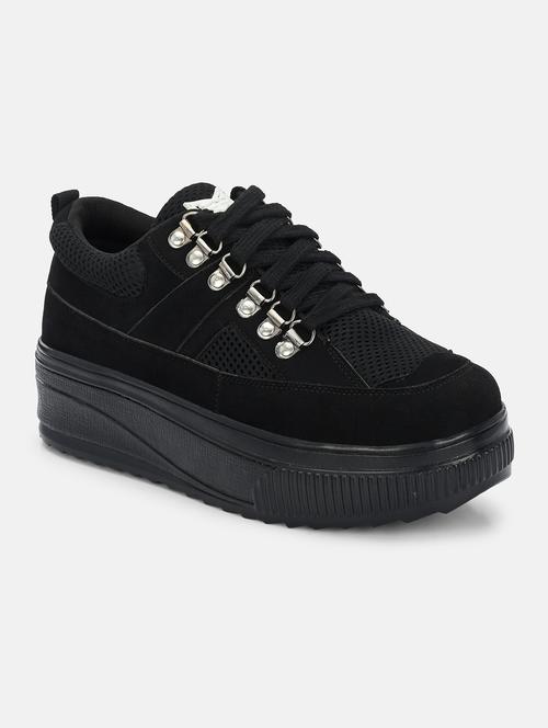 black mesh laceup sneakers - 20993271 -  Standard Image - 0