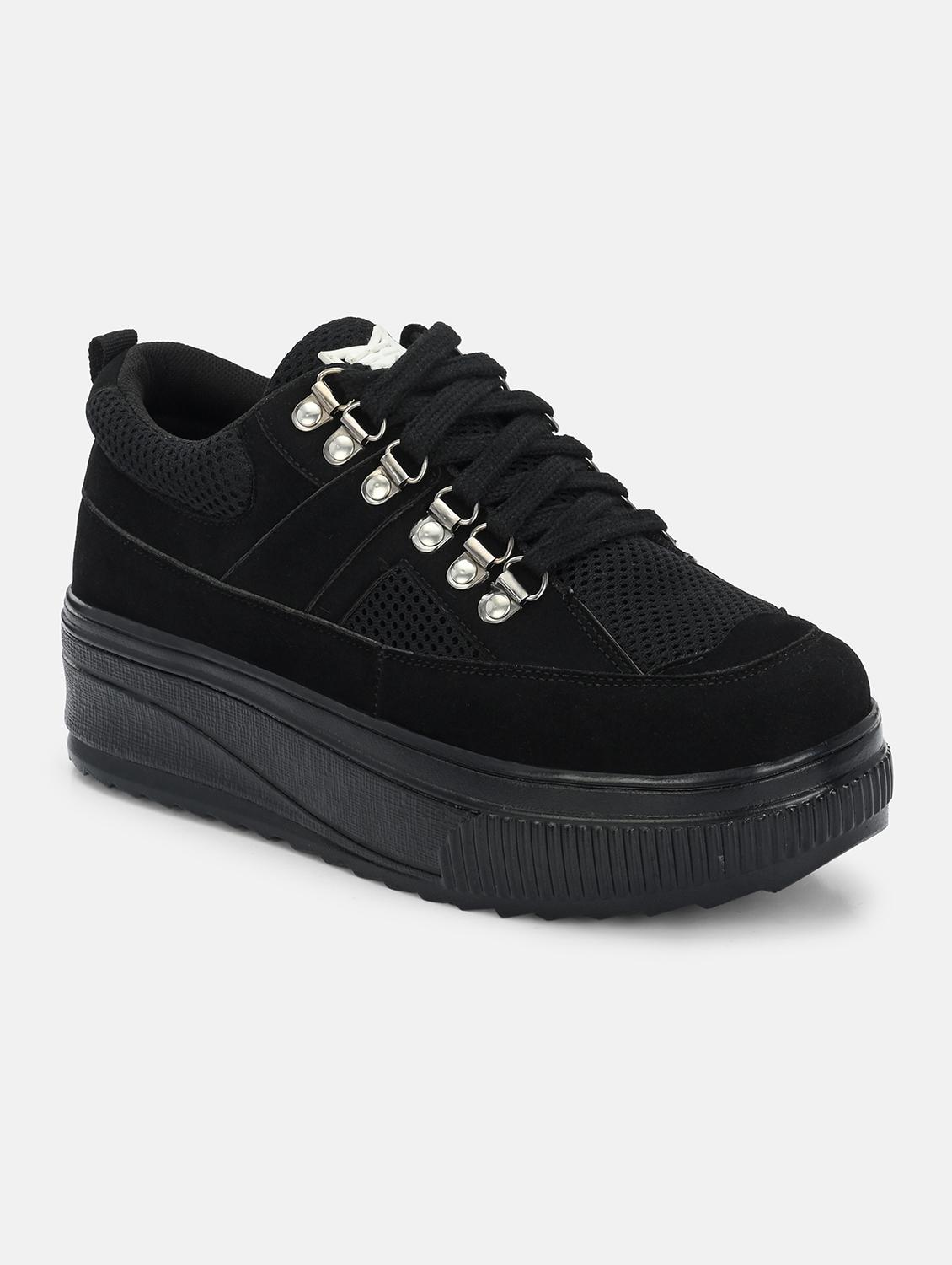 black mesh laceup sneakers - 20993271 -  Zoom Image - 0