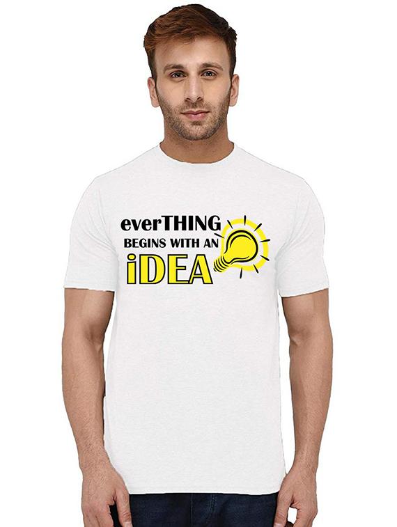 men round neck chest print t-shirts - 20995100 -  Zoom Image - 0