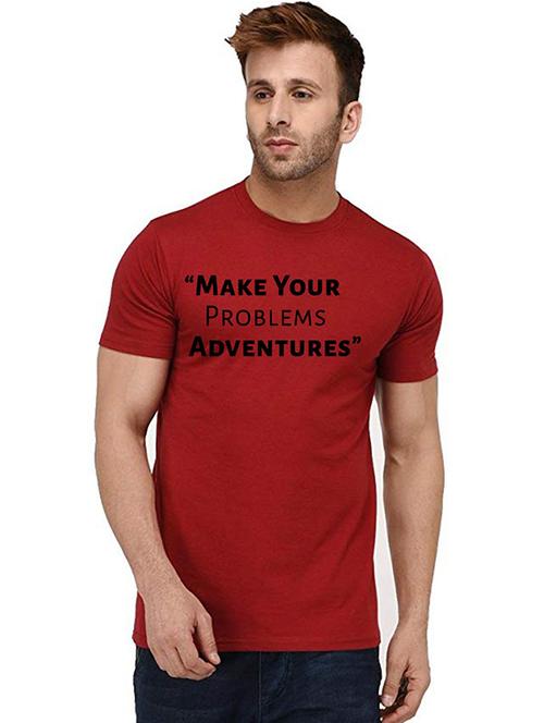 men round neck chest print t-shirt - 20995436 - Standard Image - 0