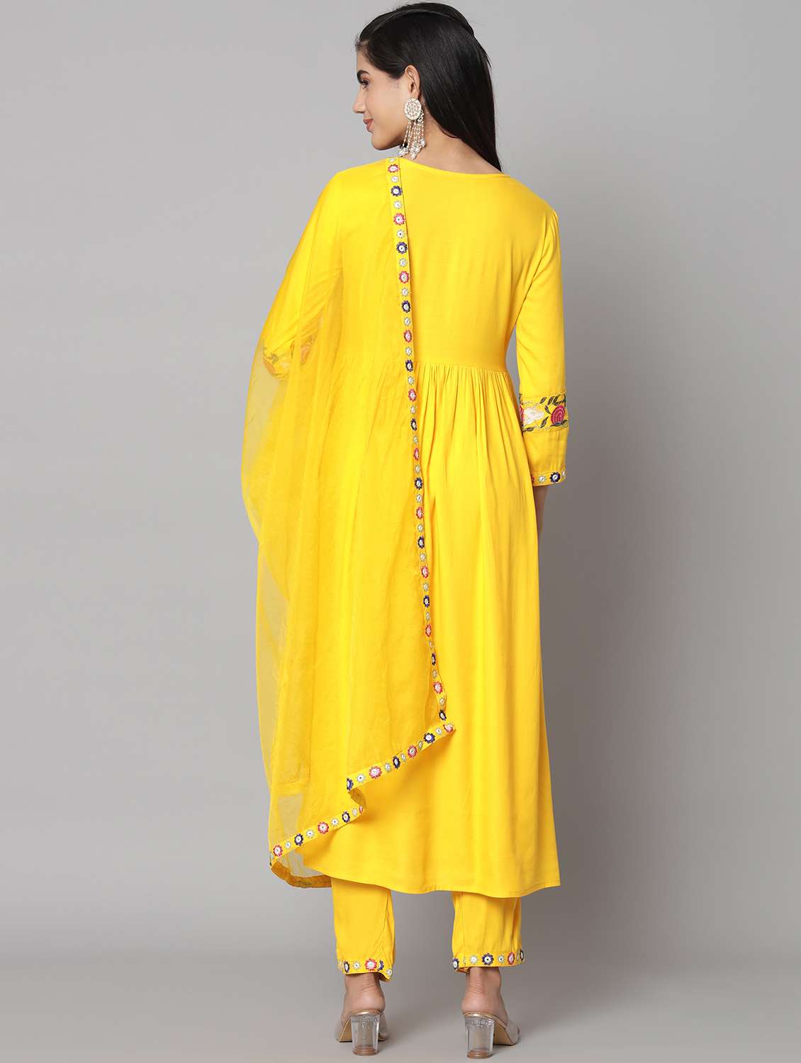 women yellow kurta pant set with dupatta - 20996162 - Standard Image - 2