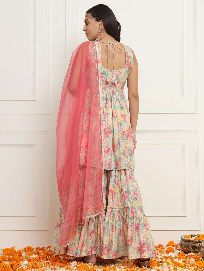 women kurta sharara set with dupatta - 20996193 - Standard Image - 2