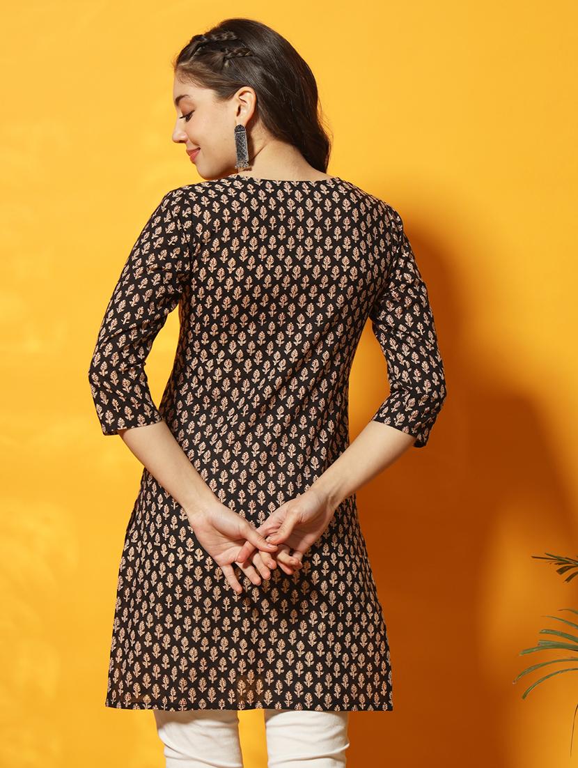 women black printed regular tunic - 20996203 - Standard Image - 2