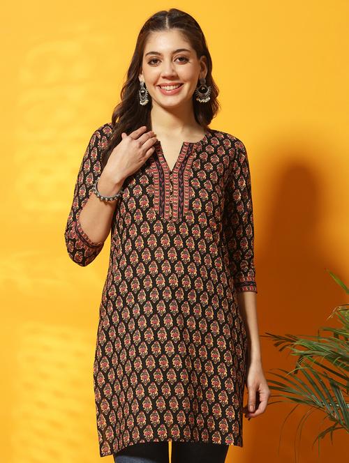 women black printed regular tunic - 20996205 -  Standard Image - 0