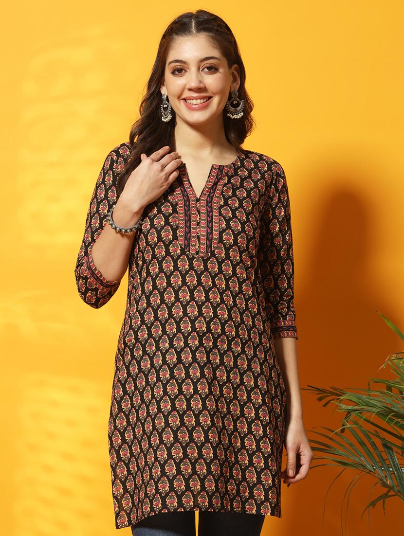 women black printed regular tunic - 20996205 -  Zoom Image - 0