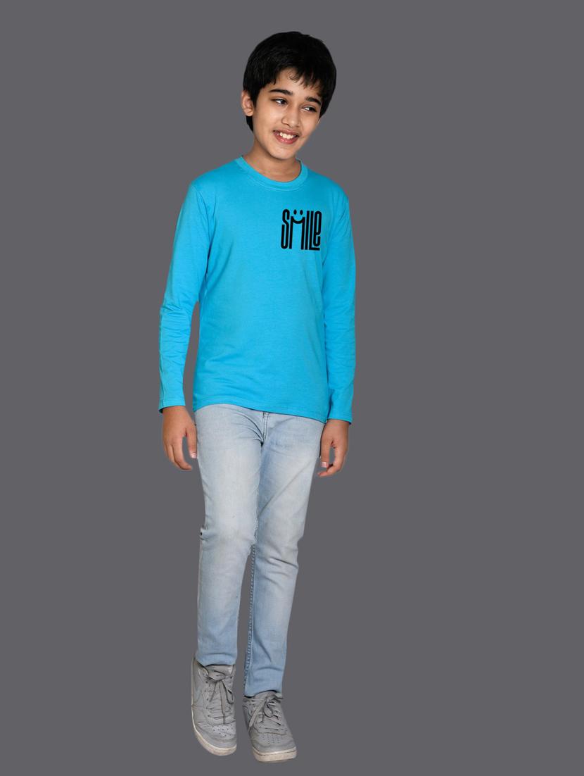 light blue cotton blend tshirt - 20997002 - Standard Image - 2