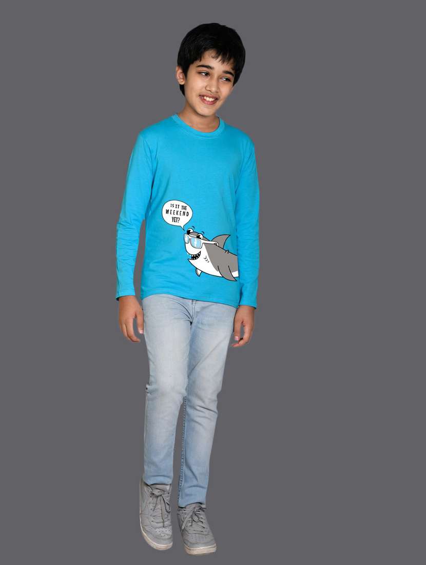 blue cotton blend tshirt - 20997057 - Standard Image - 2