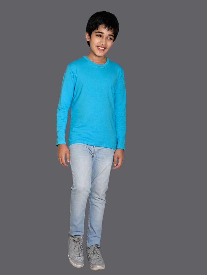light blue cotton blend tshirt - 20997072 - Standard Image - 2
