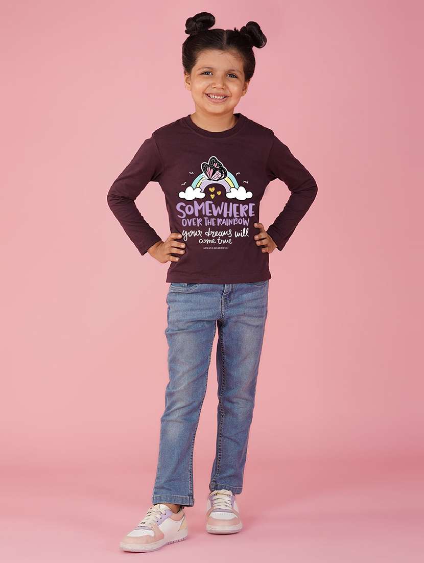 purple front printed casual top - 20997746 - Standard Image - 2
