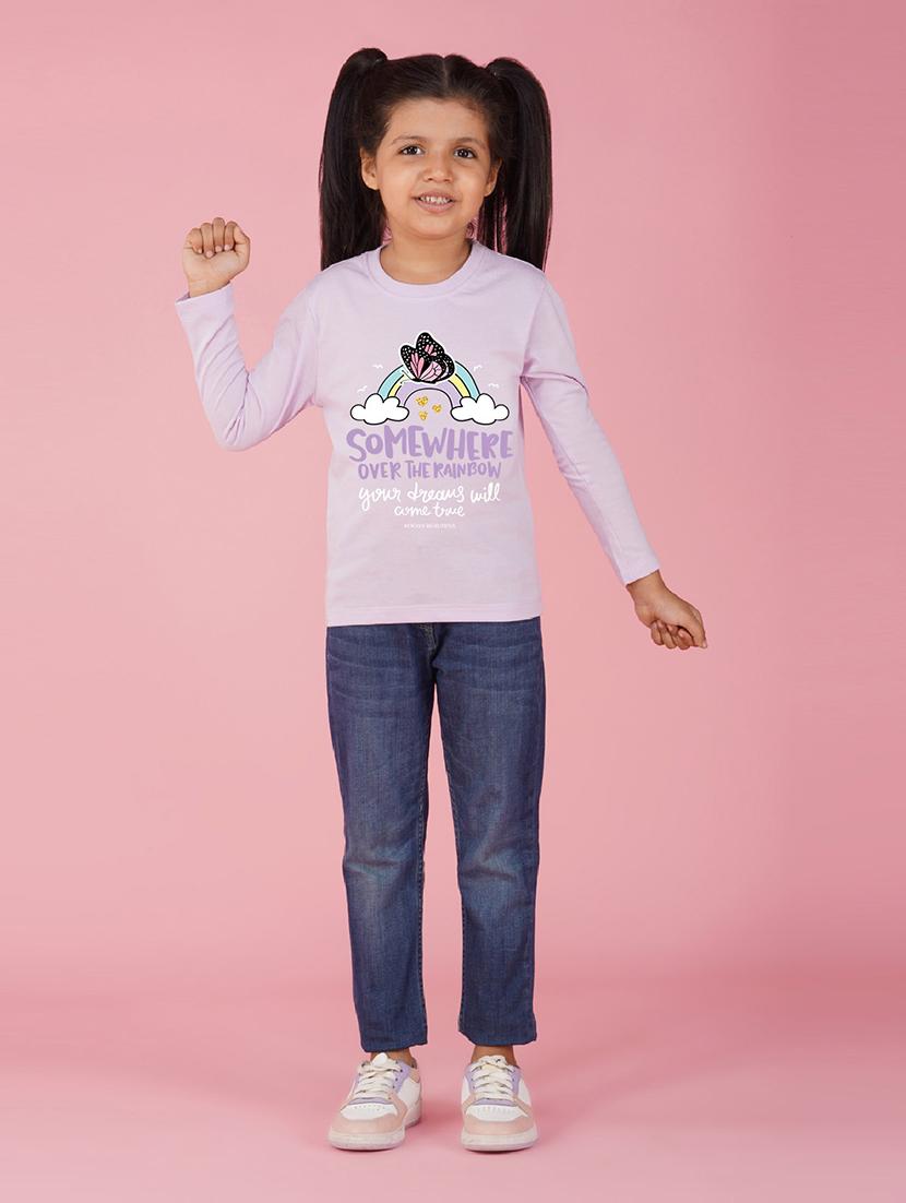 lavender front printed casual top - 20997747 - Standard Image - 2