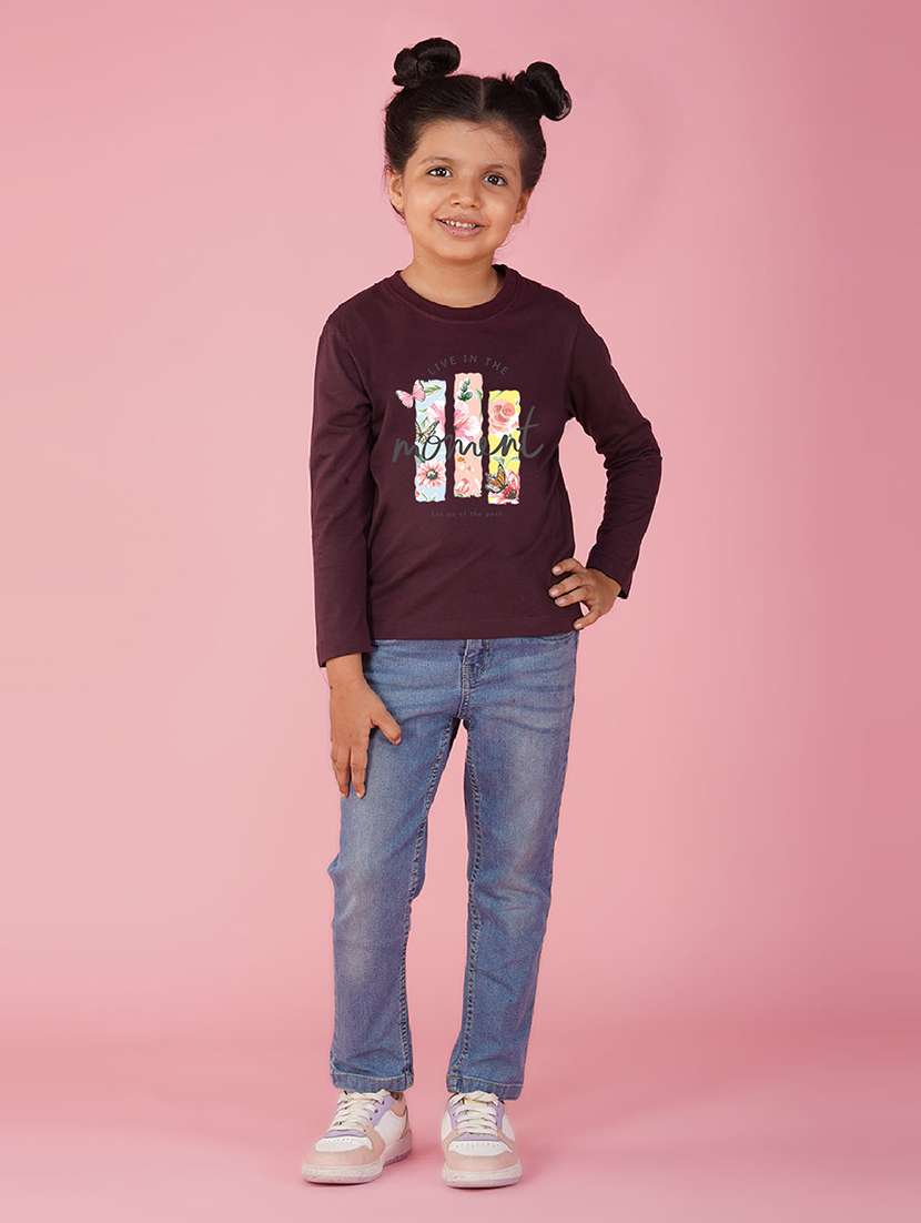 maroon cotton blend tee - 20997775 - Standard Image - 2