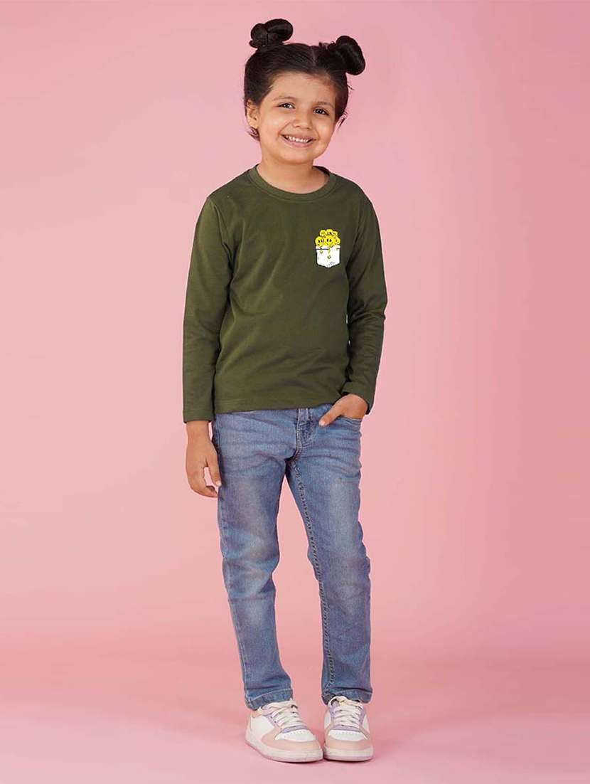 olive cotton blend tee - 20997778 - Standard Image - 2