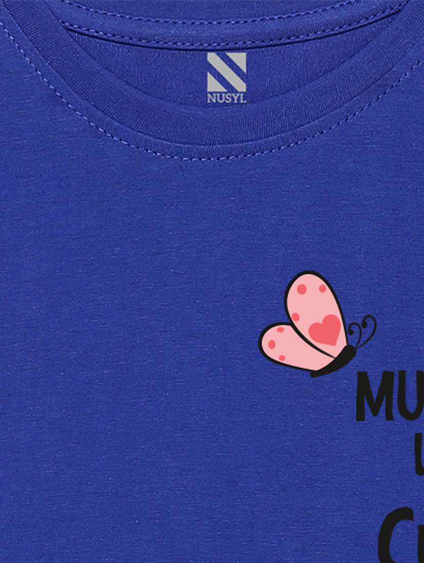 blue cotton blend tee - 20997957 - Standard Image - 2
