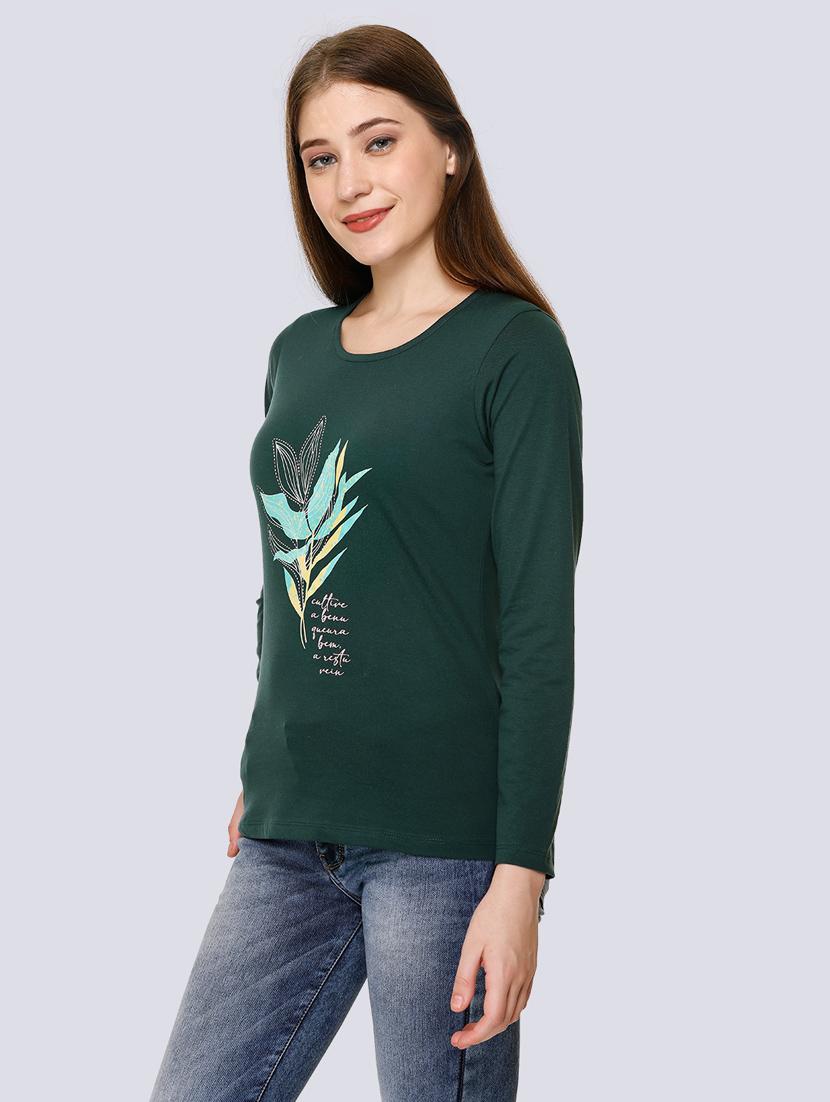 green cotton blend regular tshirt - 20998334 - Standard Image - 2