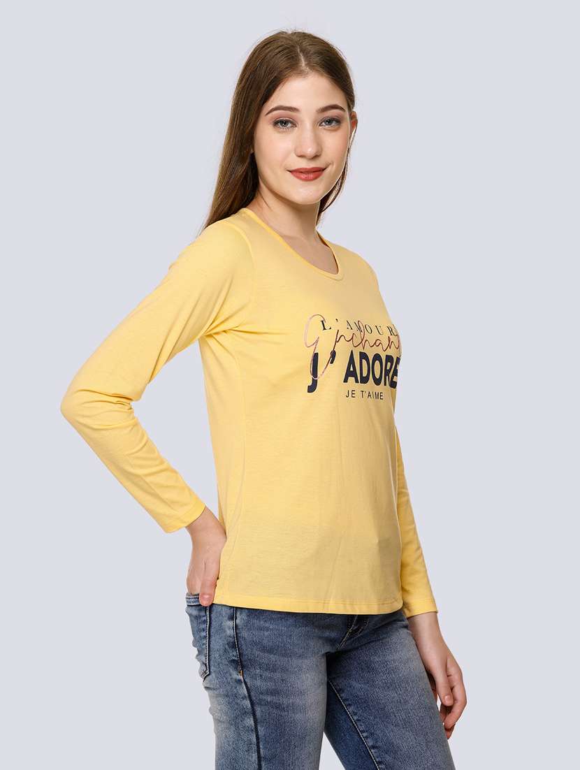 yellow cotton blend regular tshirt - 20998336 - Standard Image - 2