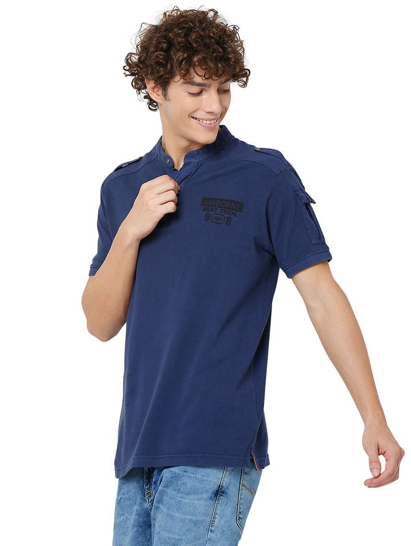 blue cotton plain t-shirt - 20998366 - Standard Image - 2