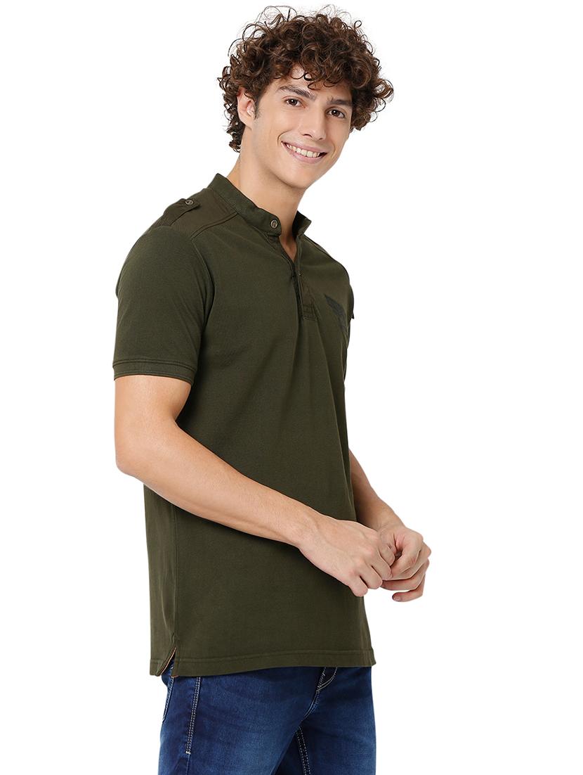 olive short sleeve plain t-shirt - 20998367 - Standard Image - 2