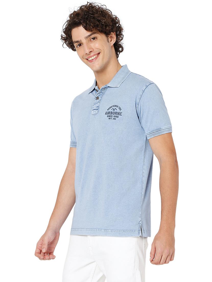 blue cotton plain tshirt - 20998389 - Standard Image - 2