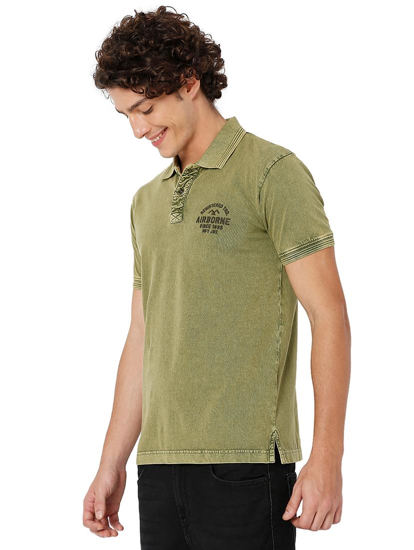 olive cotton plain tshirt - 20998390 - Standard Image - 2