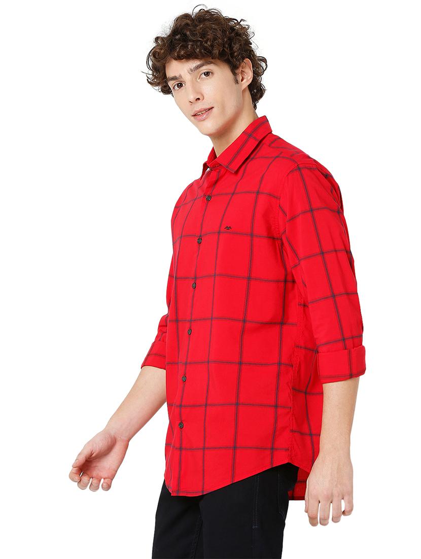 red cotton casual shirt - 20998488 - Standard Image - 2