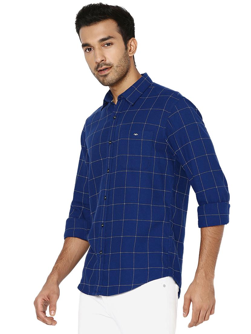 navy blue cotton casual shirt - 20998501 - Standard Image - 2