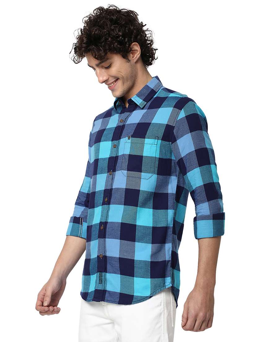 navy blue cotton casual shirt - 20998508 -  Standard Image - 2