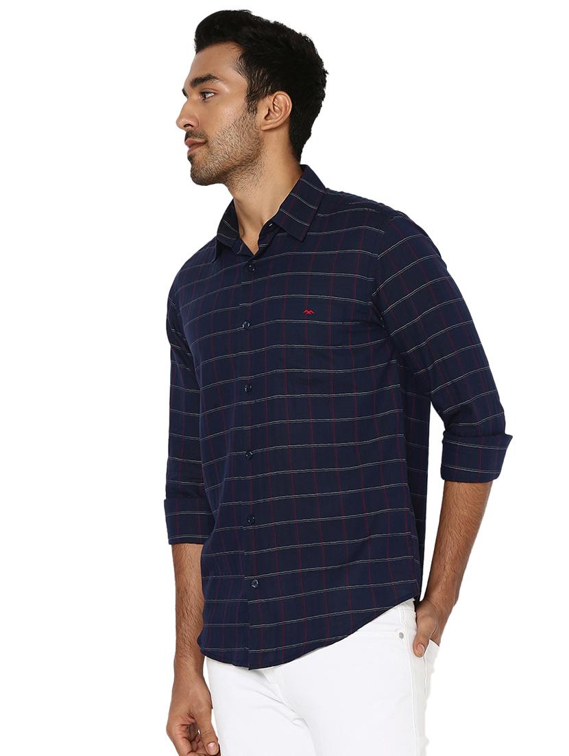 navy blue cotton casual shirt - 20998530 - Standard Image - 2