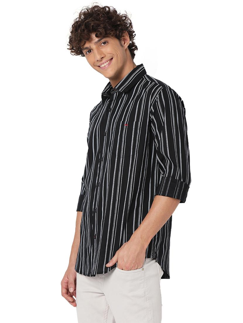 black cotton casual shirt - 20998534 - Standard Image - 2