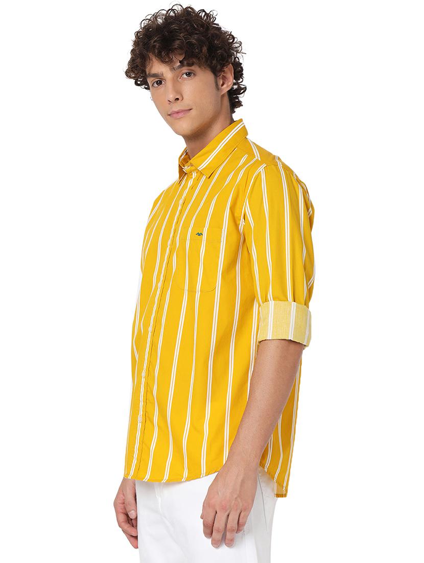 yellow cotton casual shirt - 20998557 - Standard Image - 2