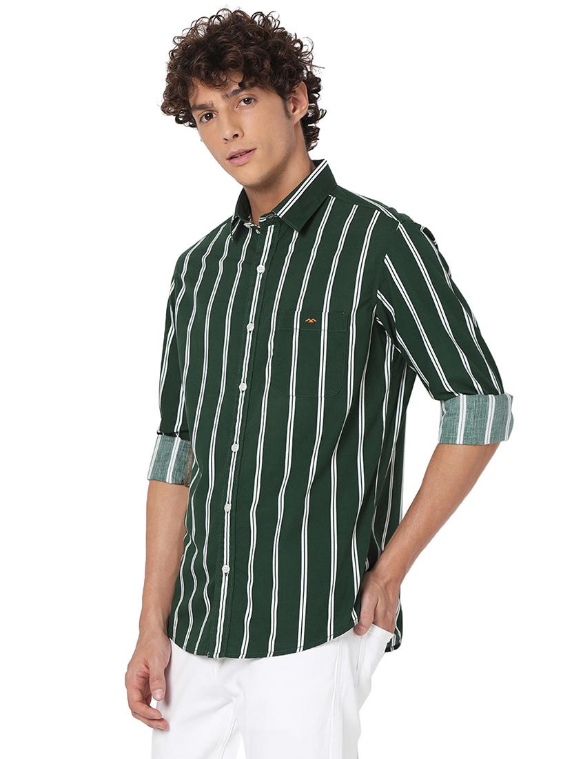 olive cotton casual shirt - 20998558 - Standard Image - 2