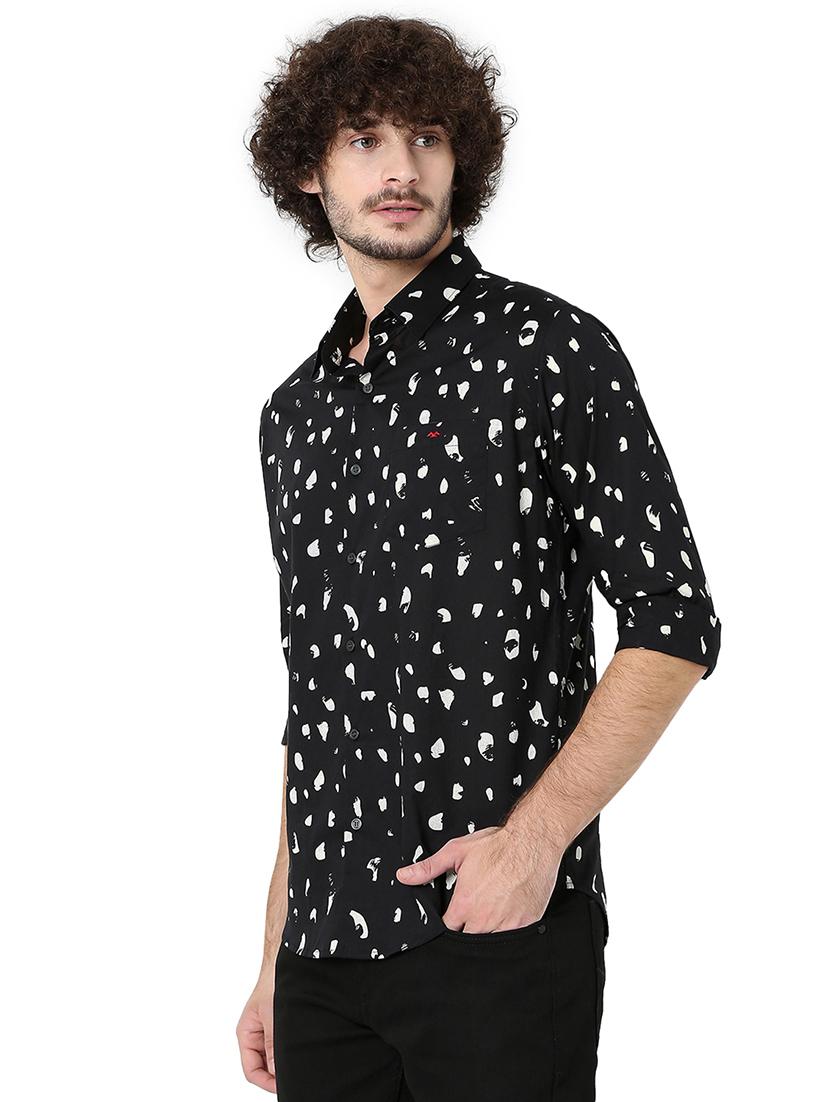 black cotton casual shirt - 20998567 - Standard Image - 2