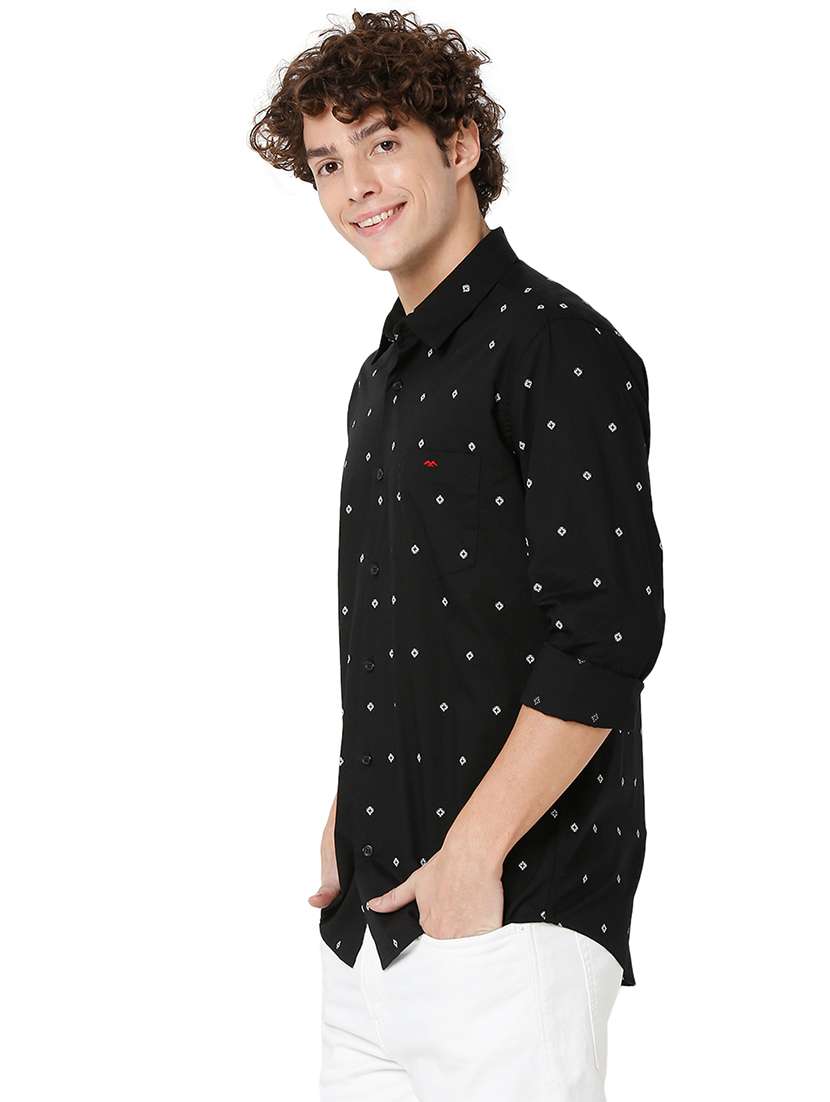 black cotton casual shirt - 20998571 -  Standard Image - 2